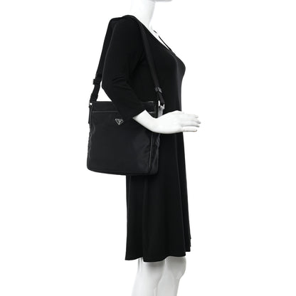Prada Nylon Flat Messenger Bag Black 2 of 9