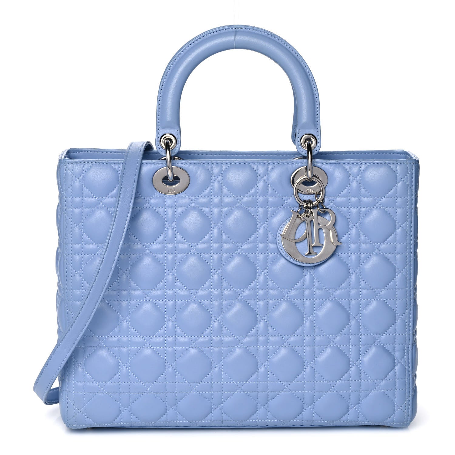 Christian Dior Lambskin Cannage Large Lady Dior Light Blue 1 of 15