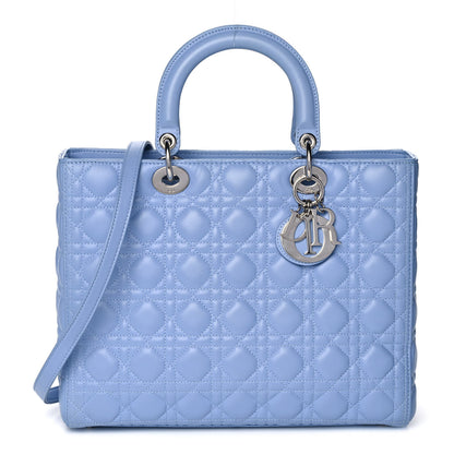 Christian Dior Lambskin Cannage Large Lady Dior Light Blue 1 of 15