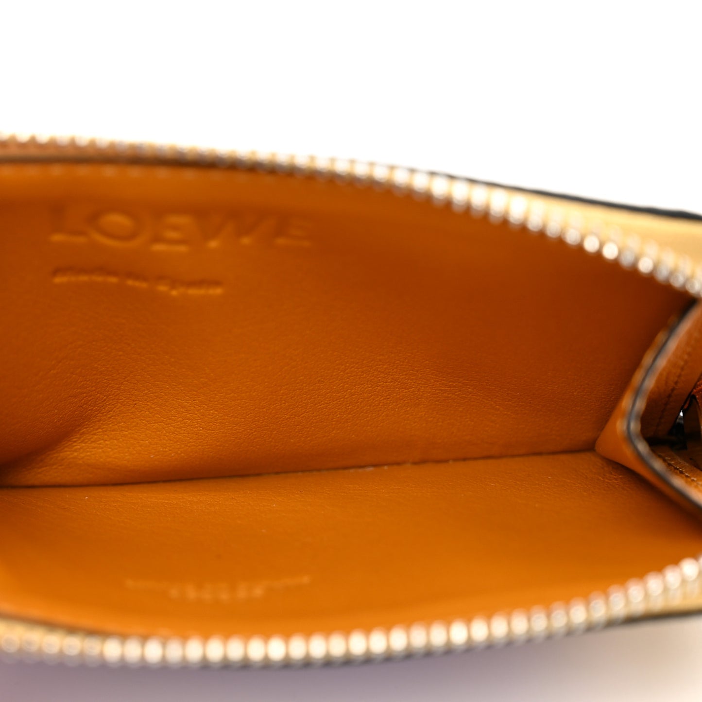 Soft Grained Calfskin Coin Card Holder Gold Guimauve