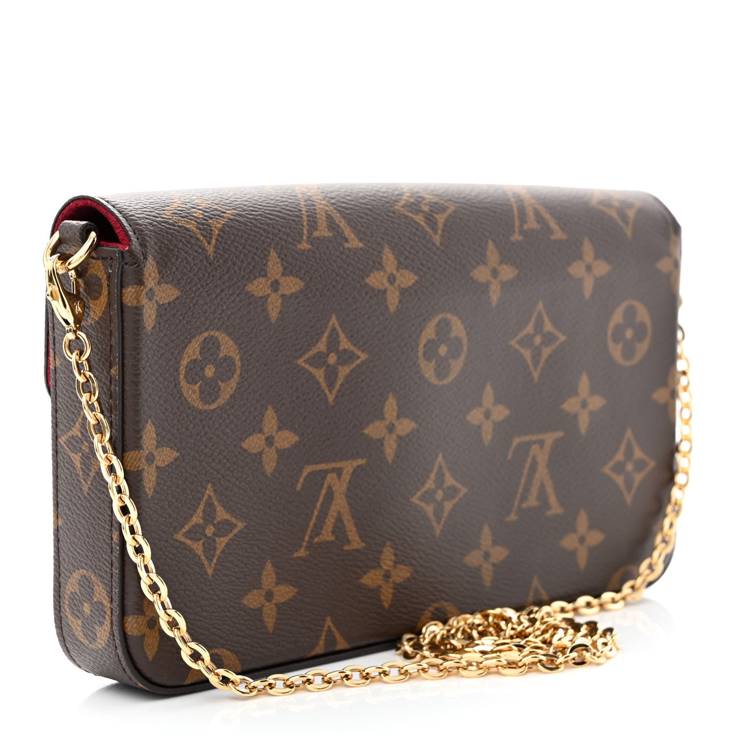 Louis Vuitton Monogram Pochette Felicie Chain Wallet Fuchsia 4 of 12