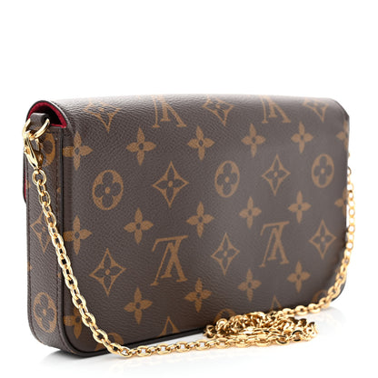 Louis Vuitton Monogram Pochette Felicie Chain Wallet Fuchsia 4 of 12