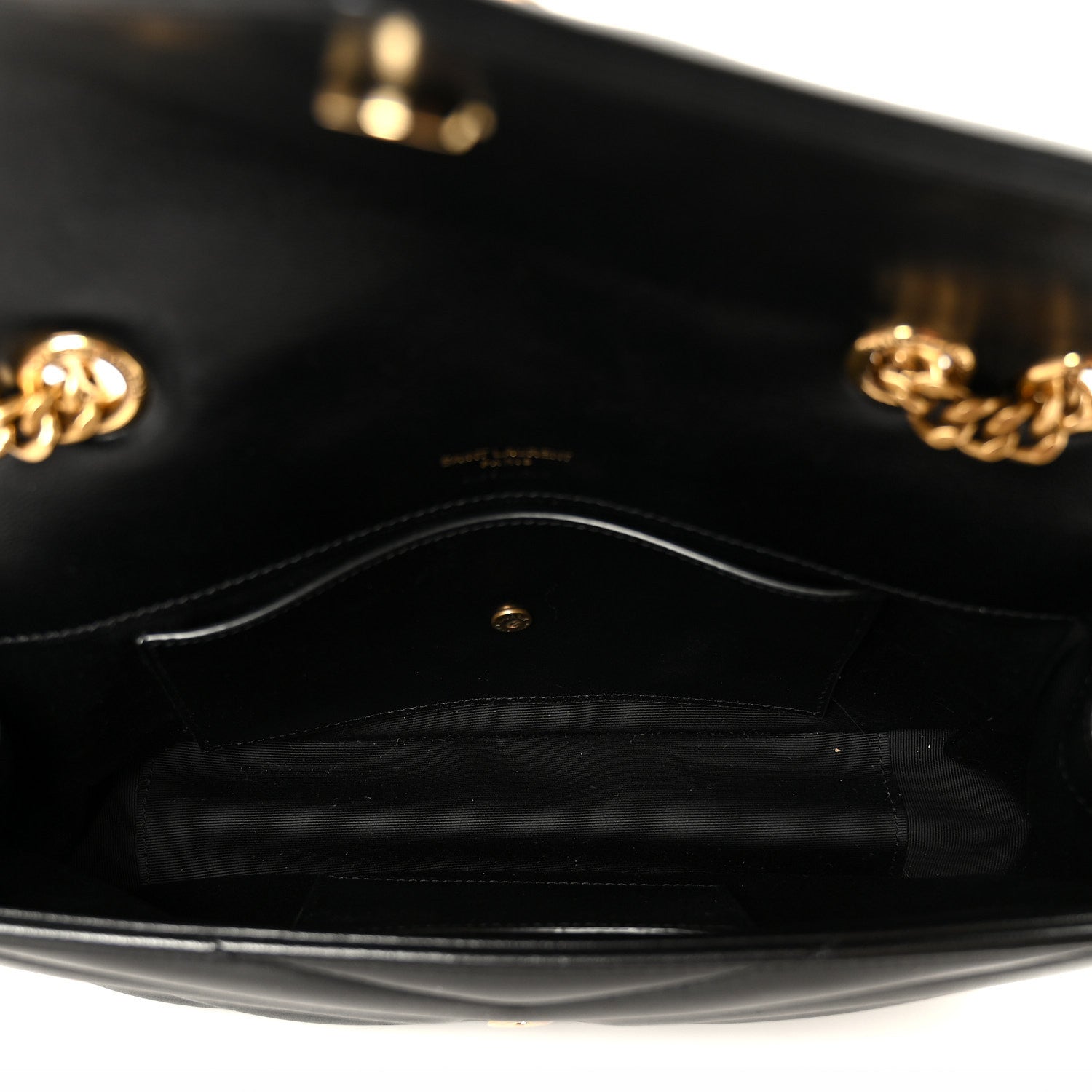 Saint Laurent Lambskin Chevron Quilted Small LouLou Black 6 of 13