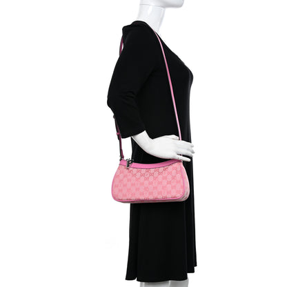 Gucci X PALACE GG Supreme Monogram Palace Textured Dollar Calfskin Shoulder Bag Pink Pale Rose Palace 2 of 9