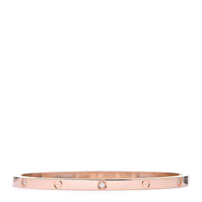Cartier 18K Pink Gold 6 Diamond Small LOVE Bracelet 17 1 of 5