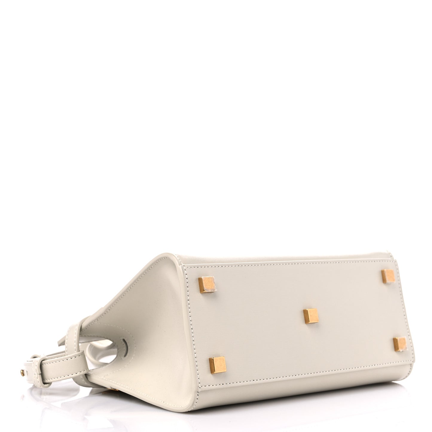 Smooth Calfskin Nano Manhattan Shopper Tote Crema Soft