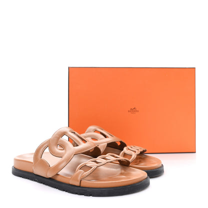 Hermes Nappa Extra Sandals 37 Naturel 10 of 10