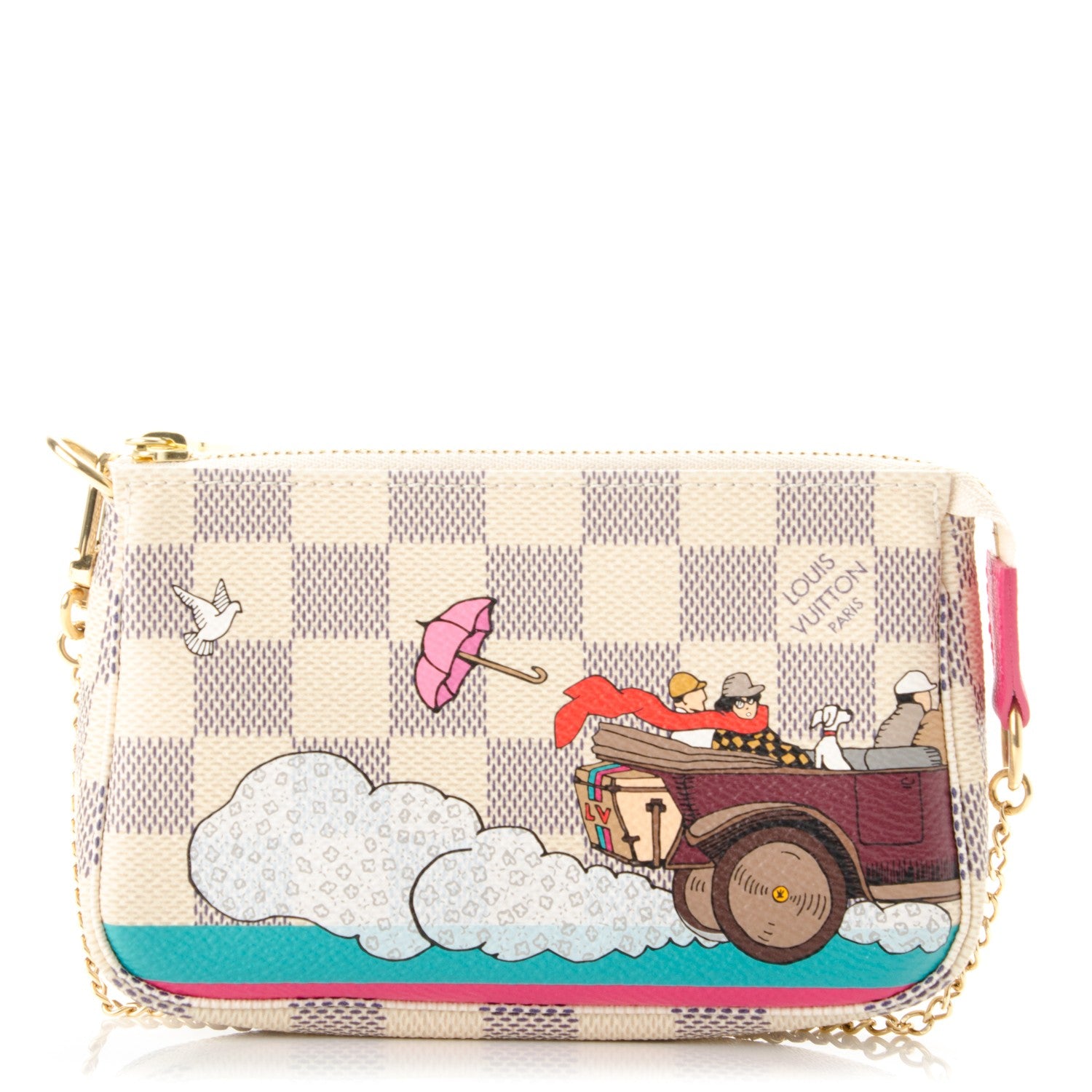Louis Vuitton Damier Azur 2015 Christmas Animation Mini Pochette Accessories 1 of 7