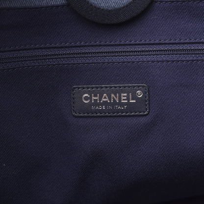 Chanel Canvas Sequin Small Deauville Tote Navy 6 of 10