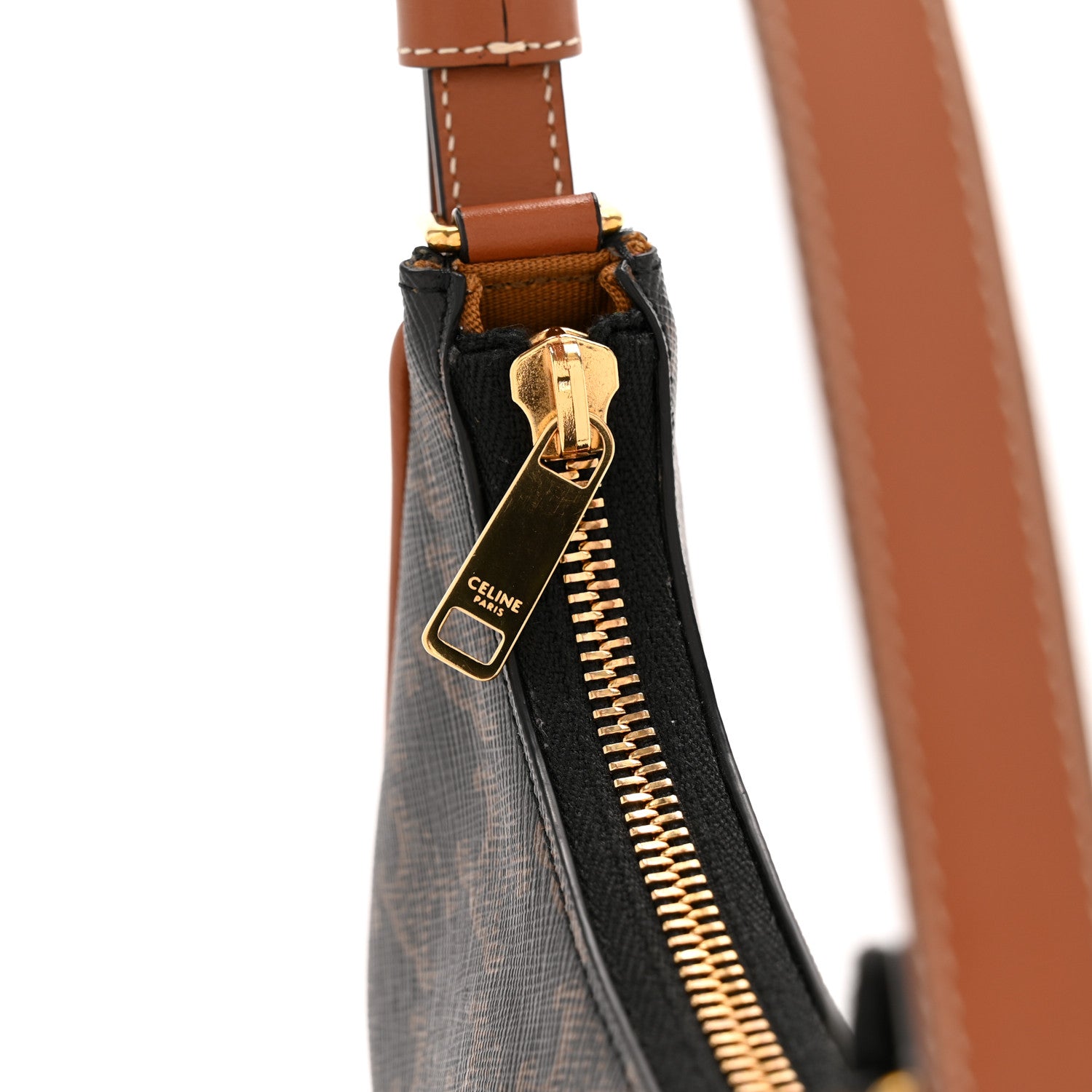 Celine Canvas Calfskin Mini Ava Triomphe Shoulder Bag Tan 12 of 12