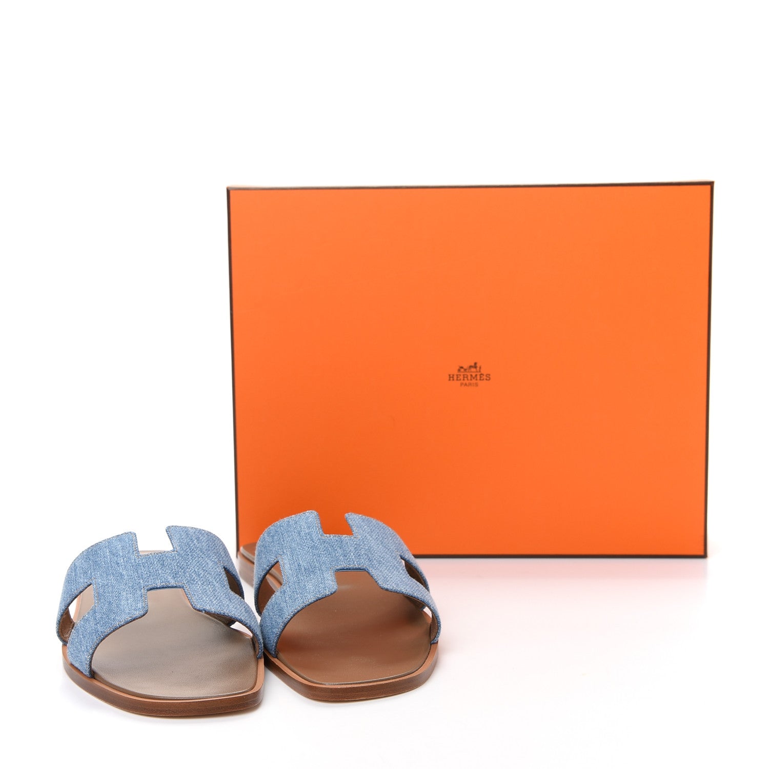 Hermes Denim Canvas Oran Sandals 39 Bleu Clair 11 of 11