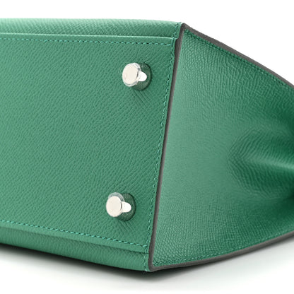 Hermes Epsom Kelly Sellier 25 Vert Vertigo Vert Fizz Bleu France 9 of 11