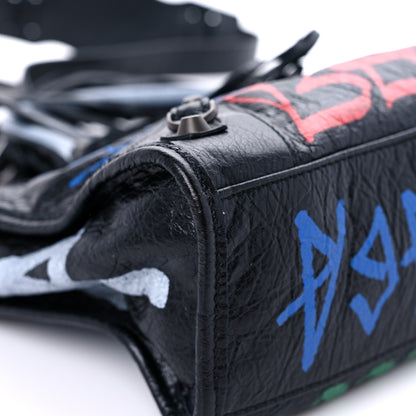 Balenciaga Agneau Graffiti All Over Classic Hardware S City Black Vert Rouge 8 of 11