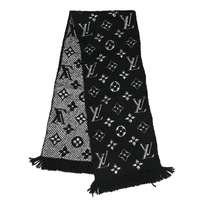Louis Vuitton Wool Silk Logomania Shine Scarf Black 2 of 4