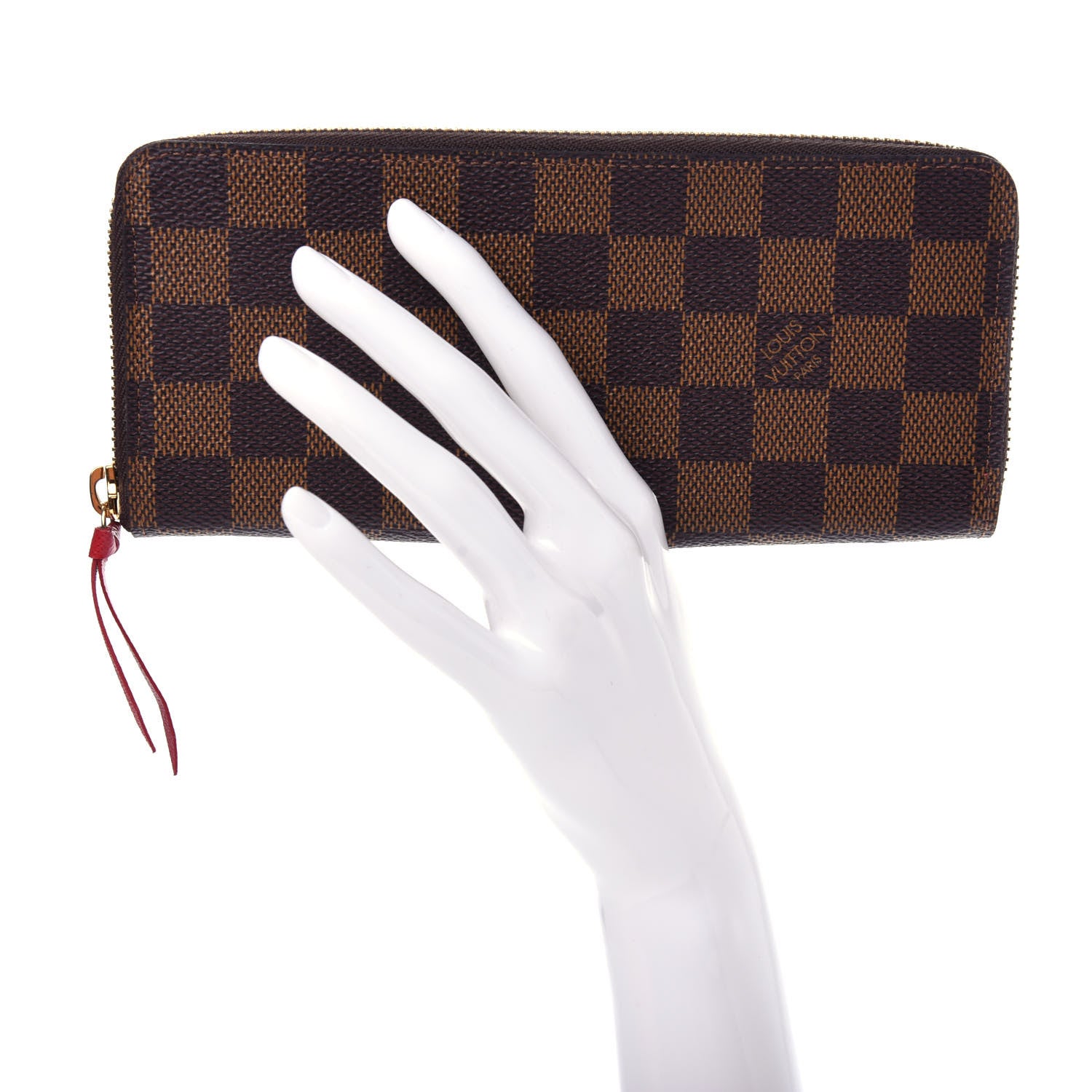 Louis Vuitton Damier Ebene Clemence Wallet Cherry 2 of 7