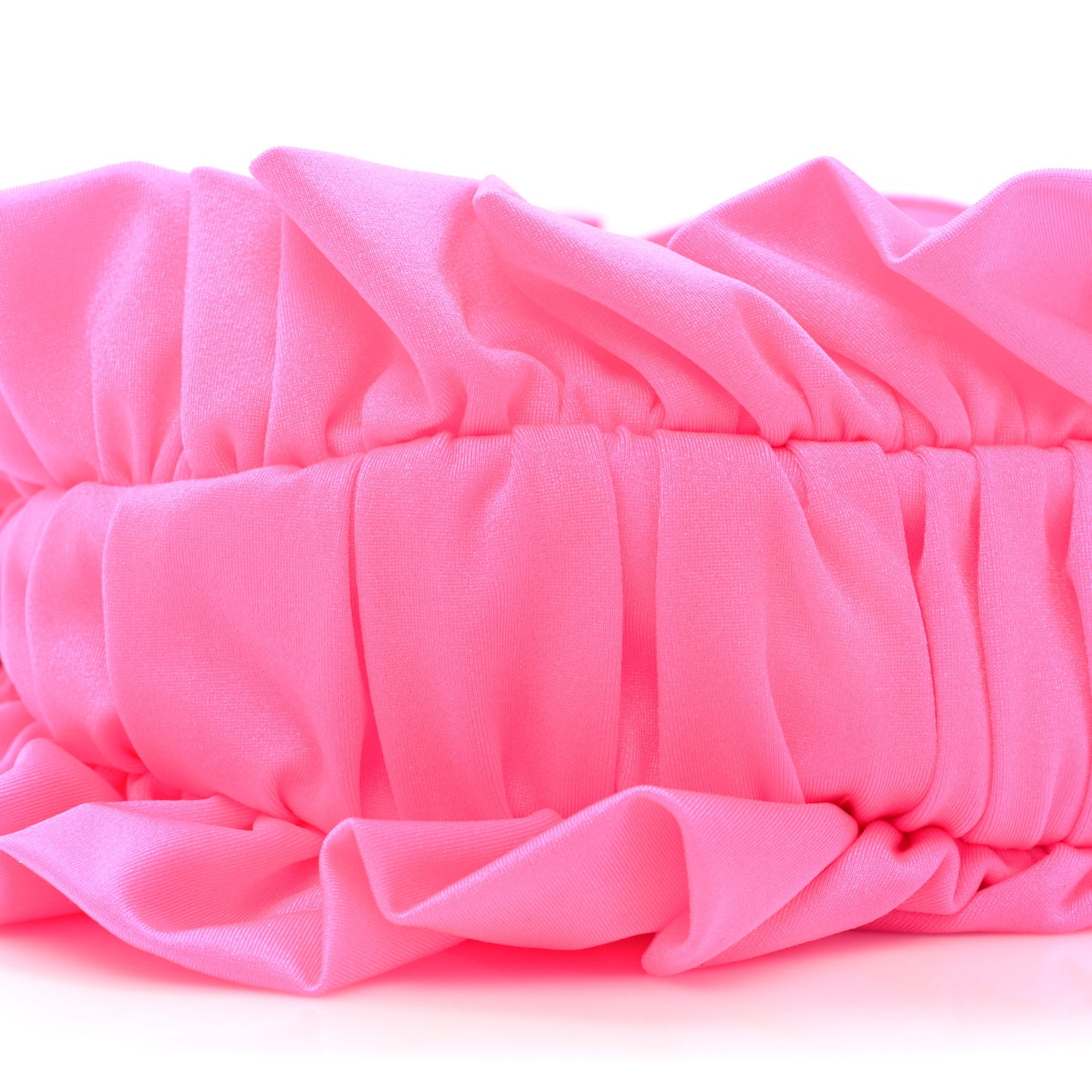 Ruffled Jersey Le Cagole Shoulder Bag XS Fluo Pink