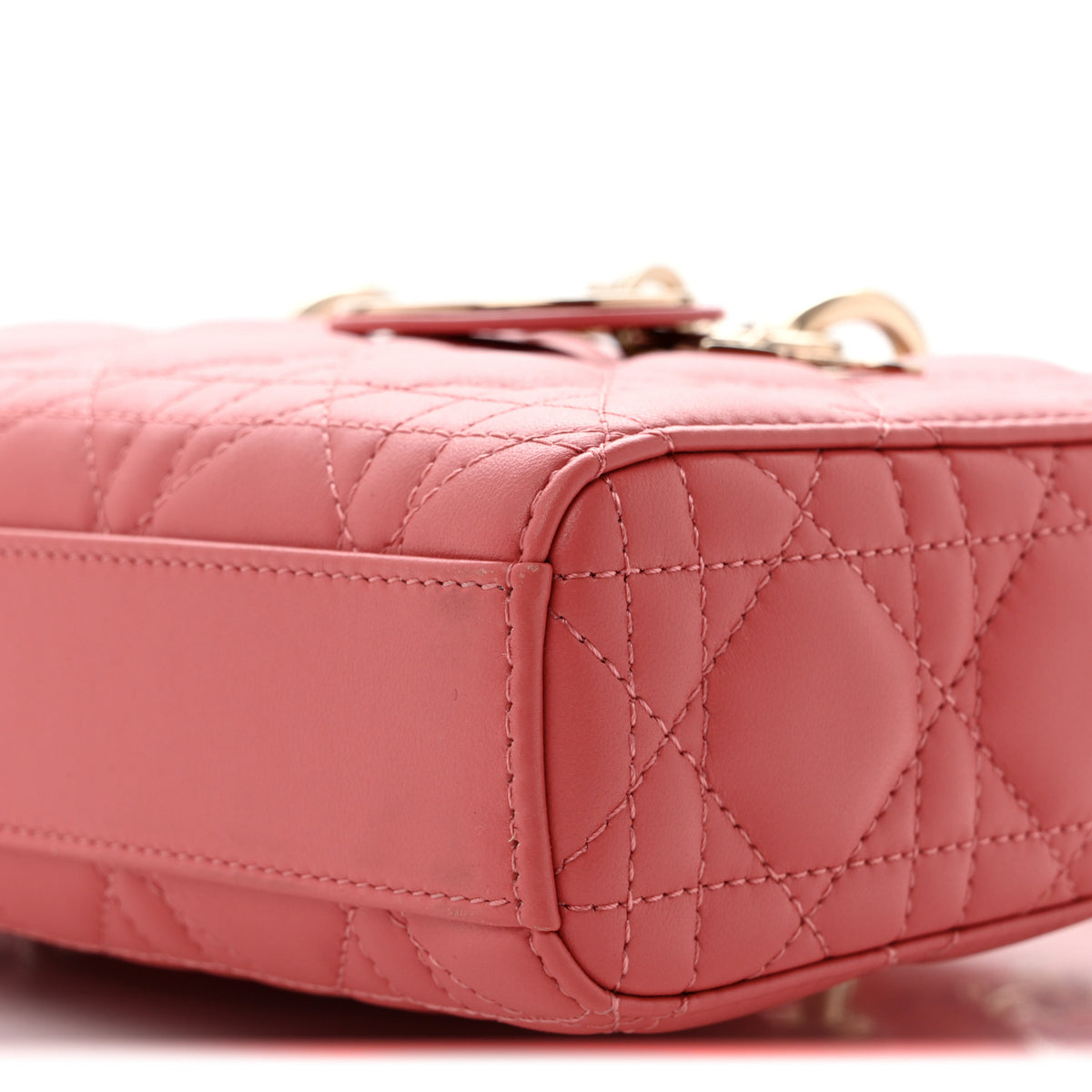 Christian Dior Lambskin Cannage Medium Lady D-Joy Coral Powder 11 of 11
