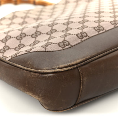 Gucci Monogram Bamboo Top Handle Bag Brown Pink 12 of 13