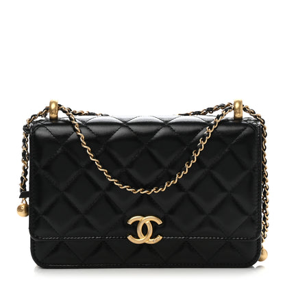 Chanel Calfskin Quilted Perfect Fit Wallet On Chain WOC Black 1 of 12