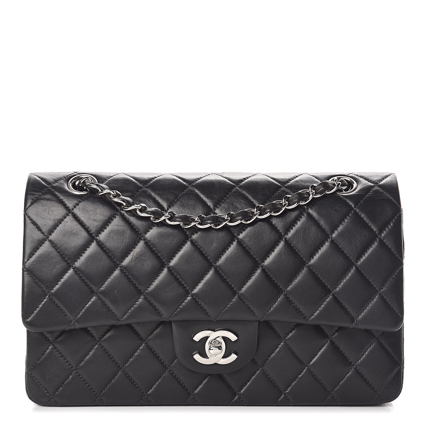 Chanel Lambskin Quilted Medium Double Flap Black 1 of 19