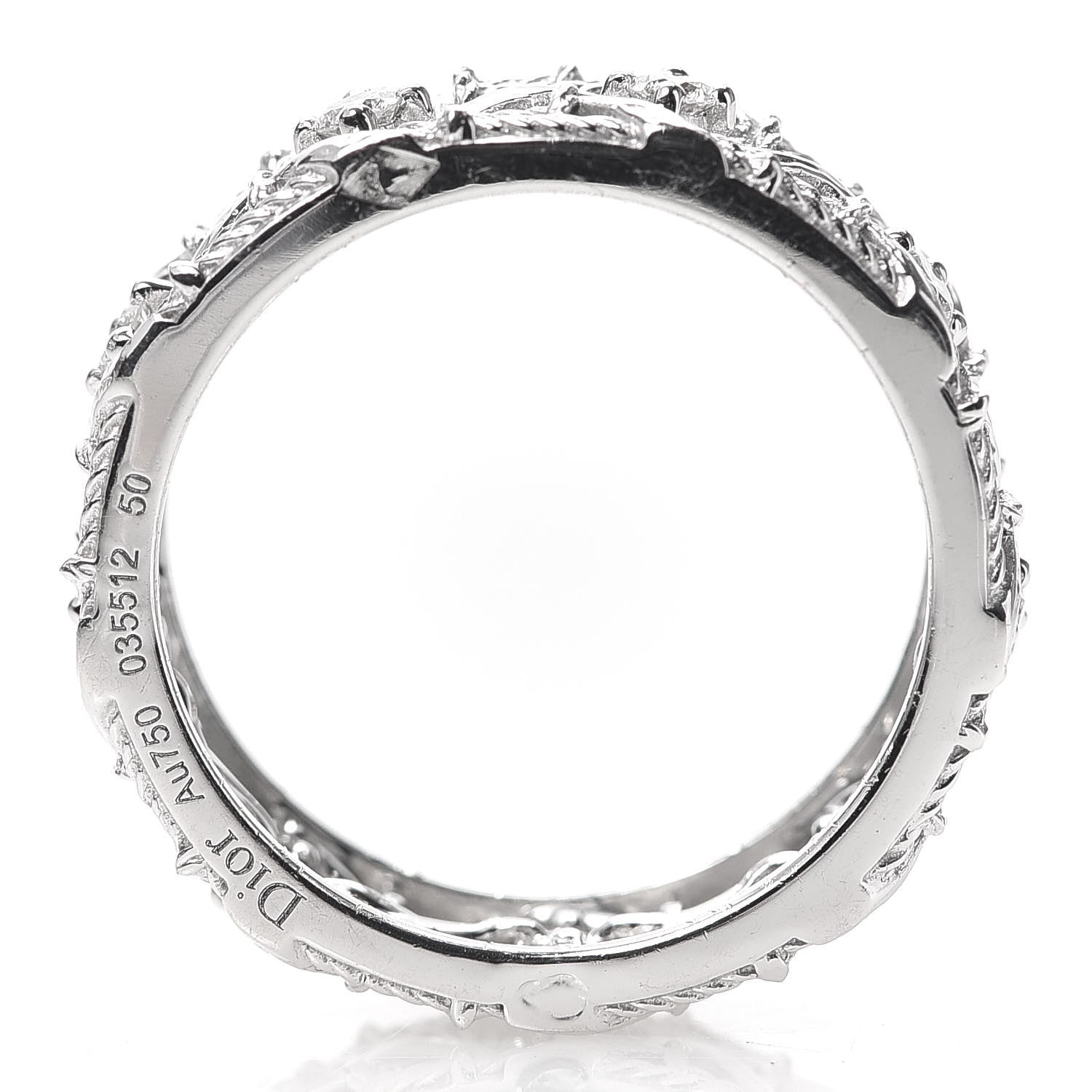 Christian Dior 18K White Gold Diamond My Dior Ring 50 5.25 4 of 4