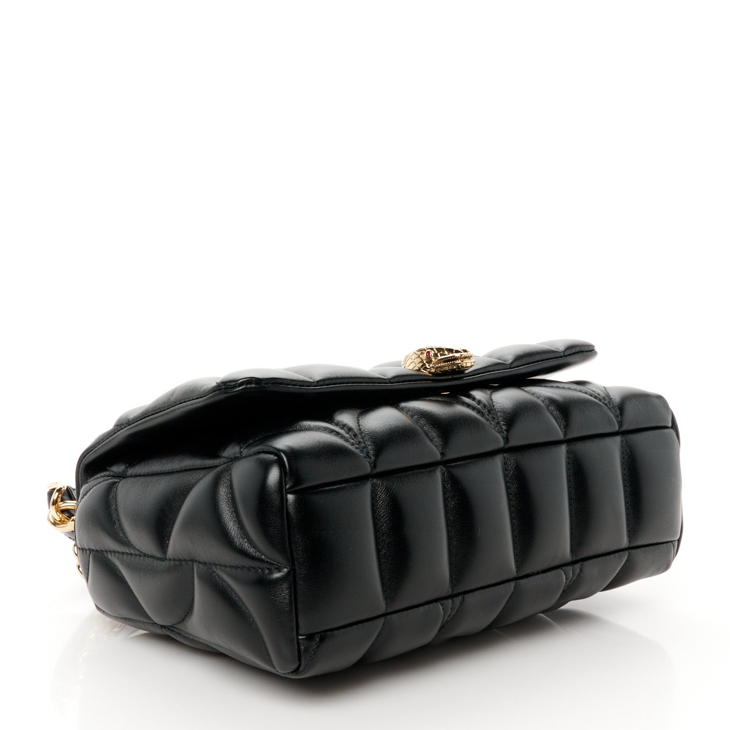 Bulgari Calfskin Matelasse Medium Serpenti Sugarloaf Shoulder Bag Black 4 of 11