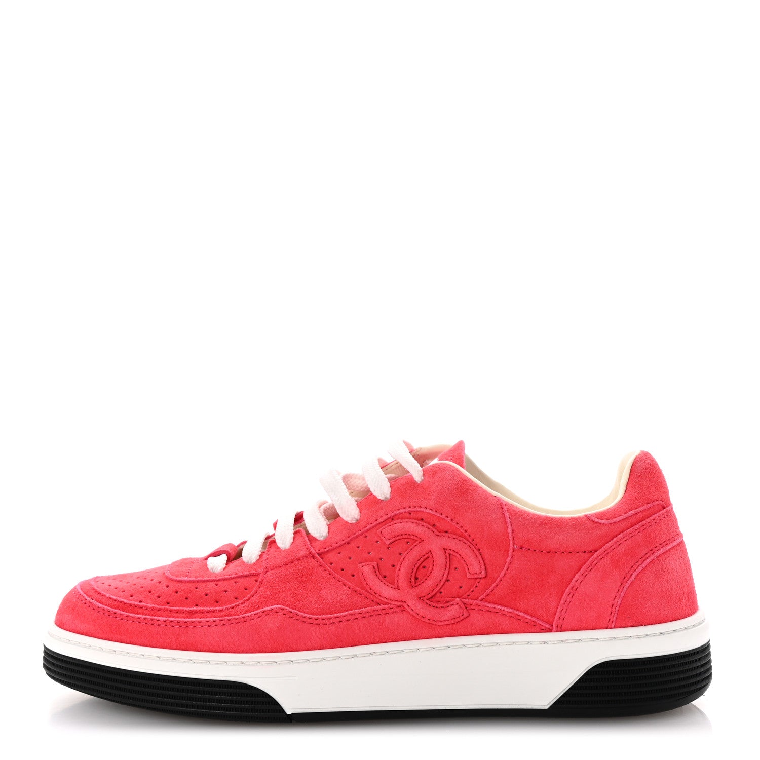 Chanel Suede Womens CC Sneakers 40.5 Fuchsia 1 of 9