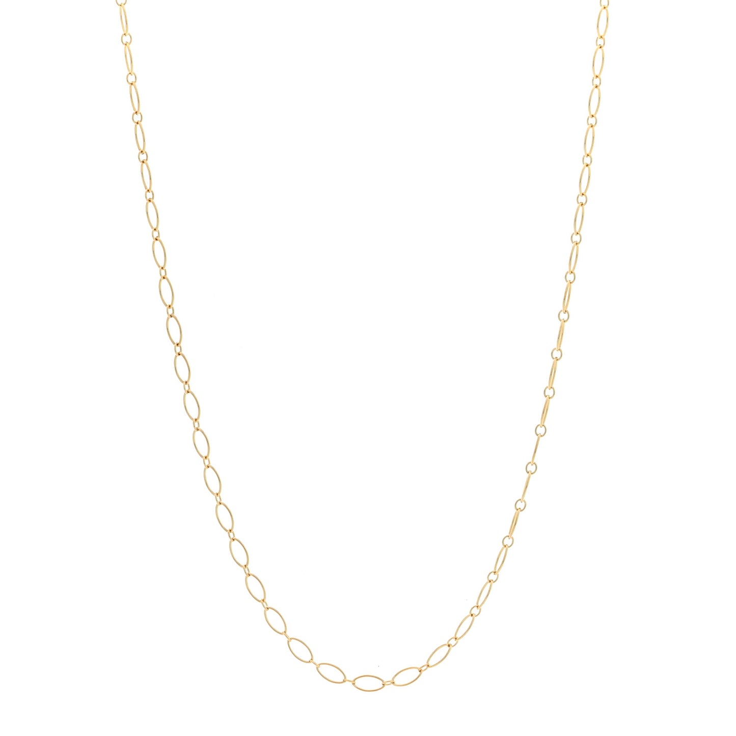 18K Yellow Gold Oval Link Chain Necklace 20"