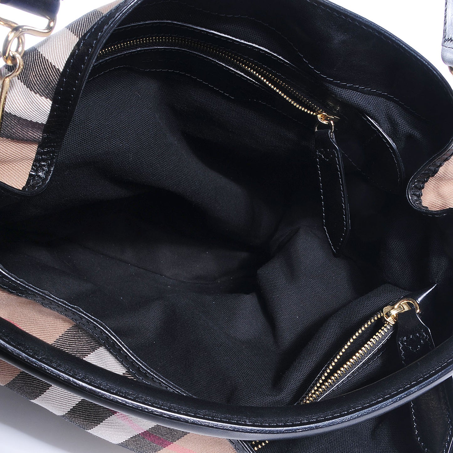 House Check Bridle Calfskin Large Gosford Hobo Black