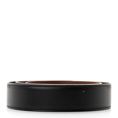 Hermes Box Courchevel Belt Strap 75 30 Black Noisette 2 of 8