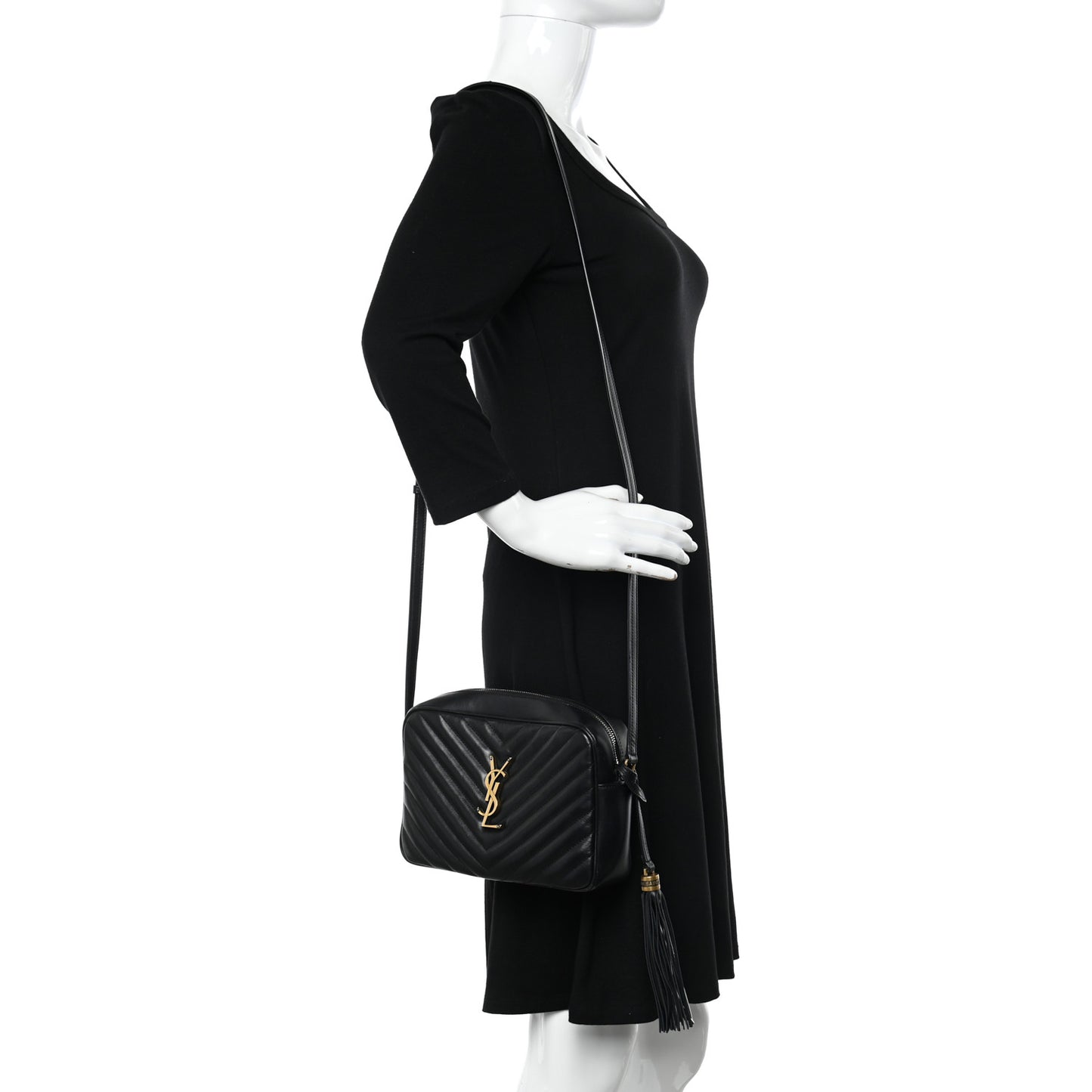 Calfskin Matelasse Monogram Lou Camera Bag Black
