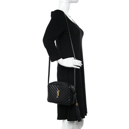 Saint Laurent Calfskin Matelasse Monogram Lou Camera Bag Black 2 of 11