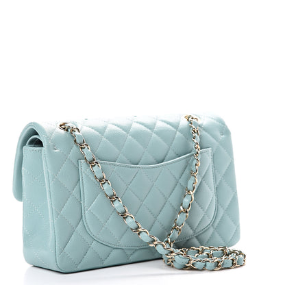 Chanel Caviar Quilted Small Double Flap Light Blue 2 of 10