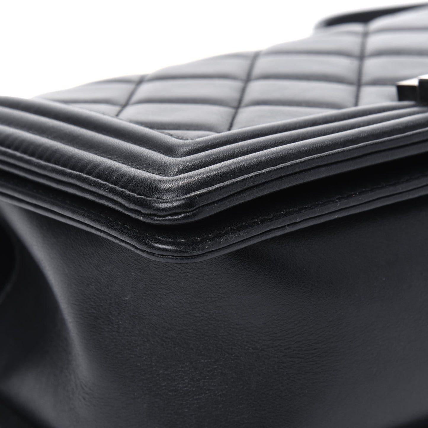 Calfskin Quilted Medium Boy Flap Black