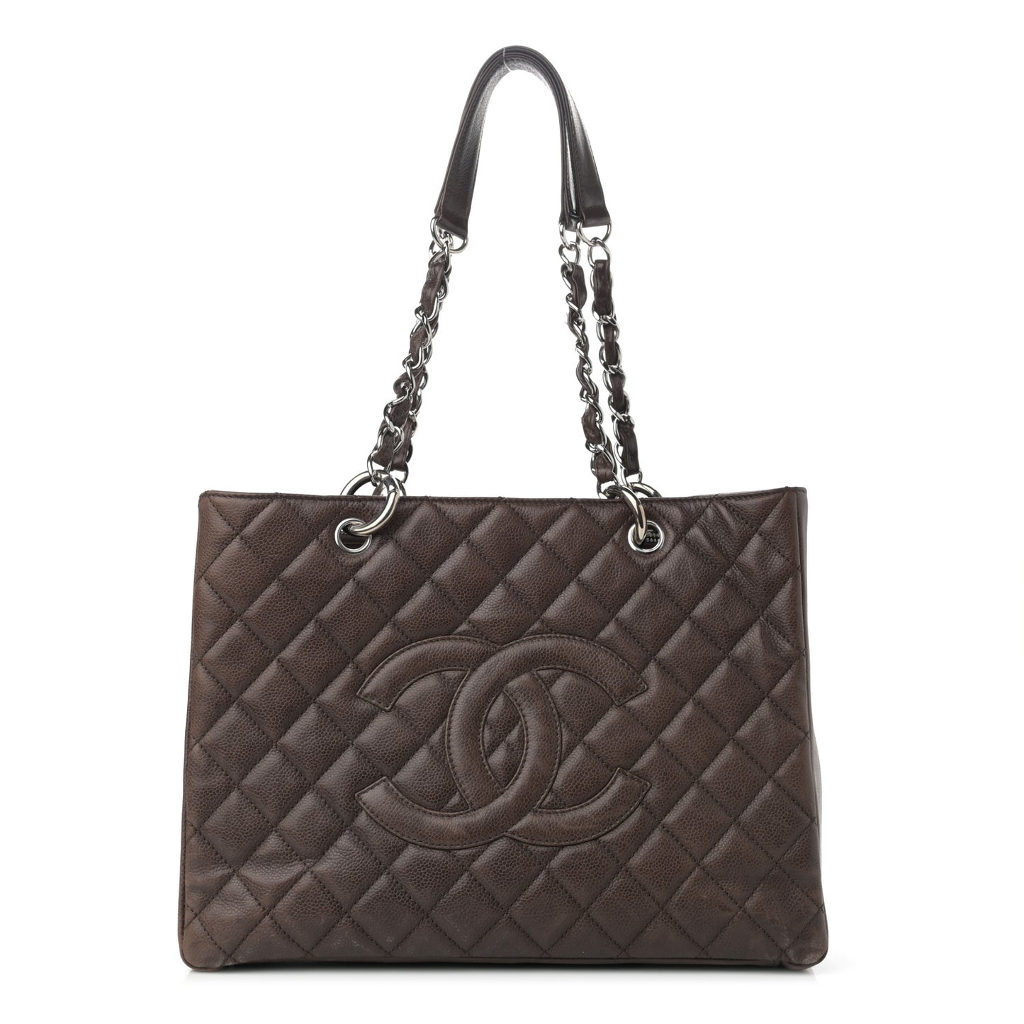 Caviar Quilted Grand Shopping Tote GST Brown