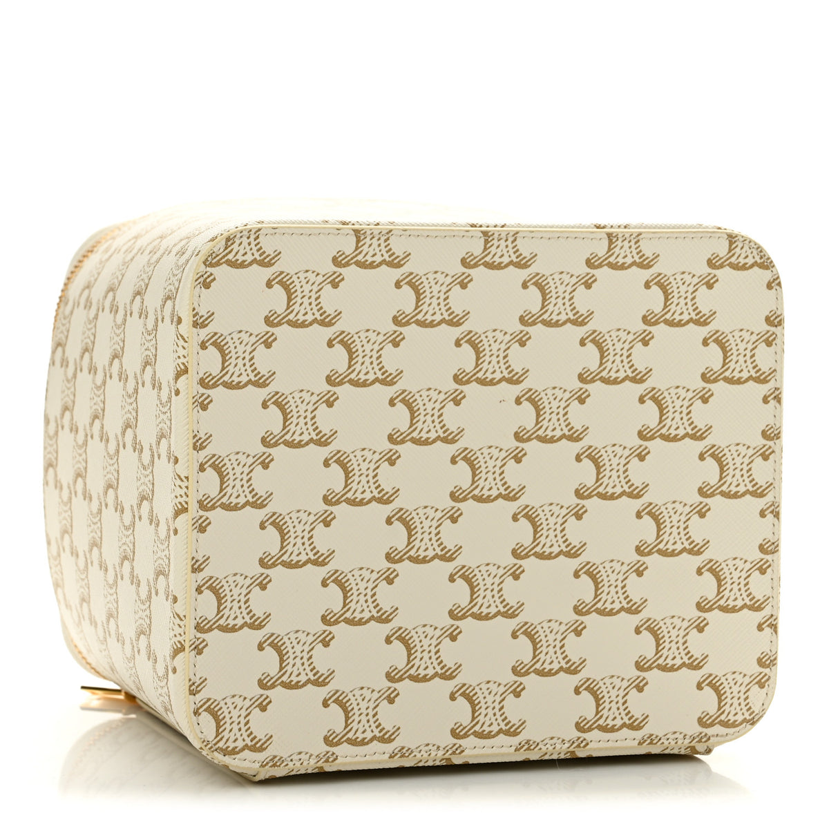 Celine Triomphe Canvas Calfskin Square Vanity Case White 5 of 11