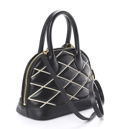 Louis Vuitton Lambskin Malletage Alma BB Black 2 of 8