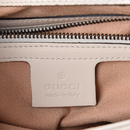 Gucci Calfskin Matelasse Medium GG Marmont Top Handle Shoulder Bag Mystic White 8 of 9