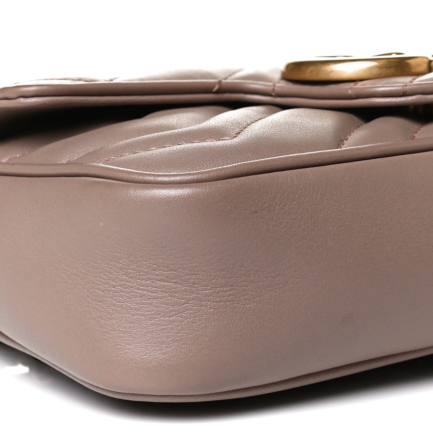 Gucci Calfskin Matelasse Super Mini GG Marmont Shoulder Bag Porcelain Rose 17 of 23