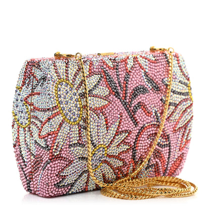 Judith Leiber Swarovski Crystal Floral Miniaudiere Clutch Pink Multicolor 3 of 10