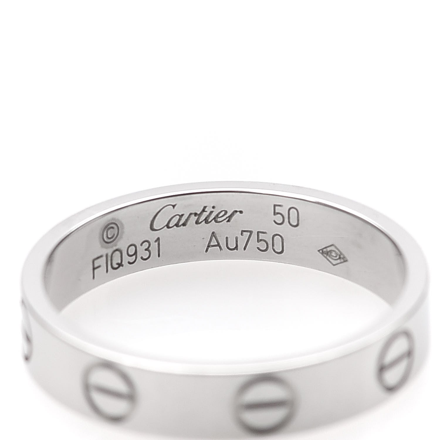 Cartier 18K White Gold 3.5mm LOVE Wedding Band Ring 50 5.25 4 of 6