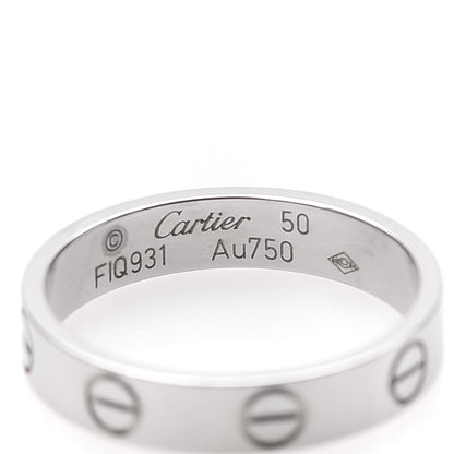 Cartier 18K White Gold 3.5mm LOVE Wedding Band Ring 50 5.25 4 of 6