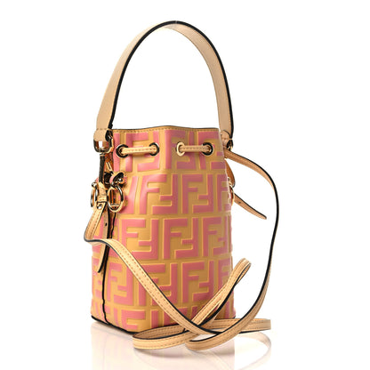 Fendi Vitello Liberty F is Fendi Bi-Color FF 1974 Embossed Mini Mon Tresor Bucket Bag Savana Lollypop 3 of 7