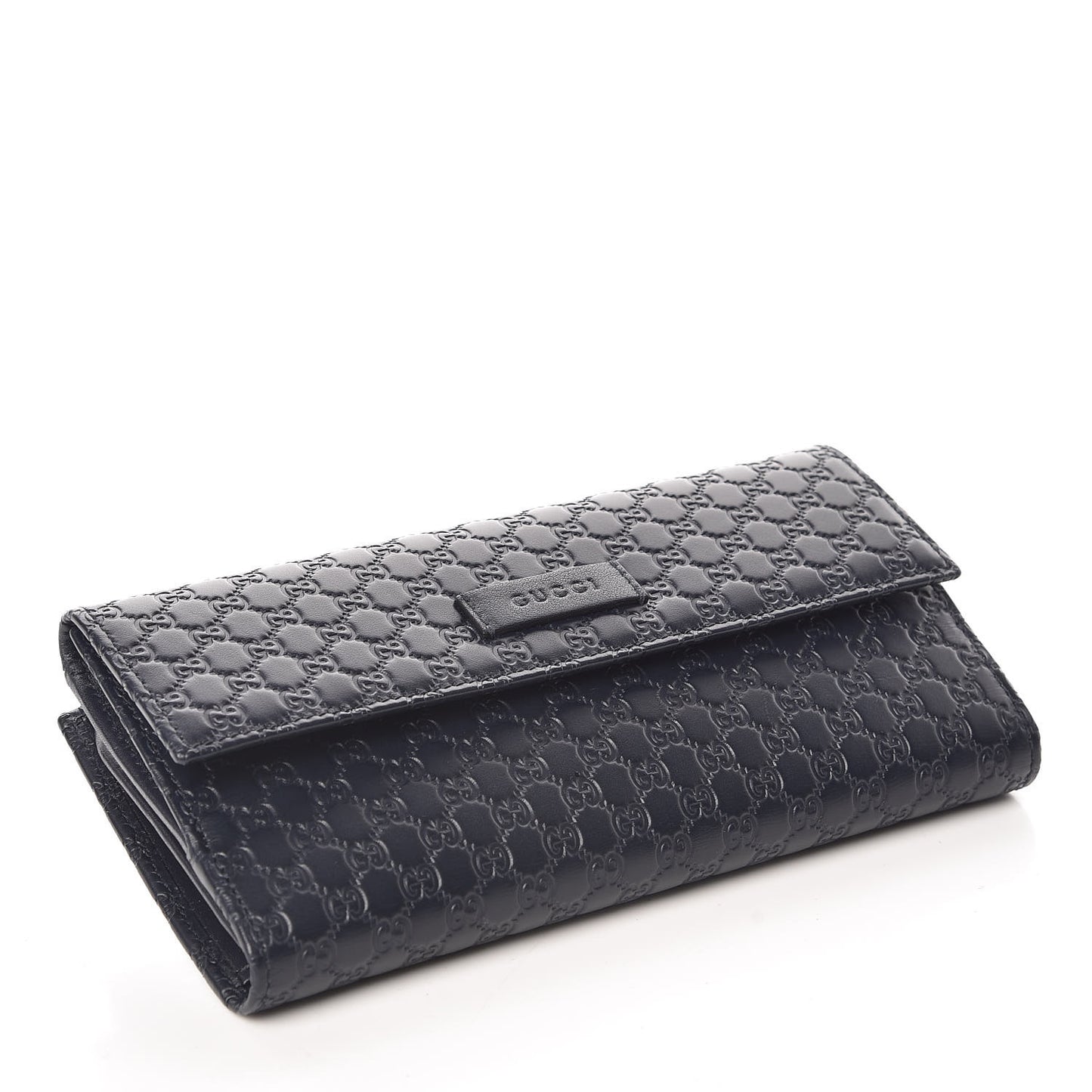 Microguccissima Continental Flap Wallet Navy