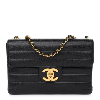 Chanel Caviar Horizontal Quilted Jumbo Single Flap Black 1 of 13