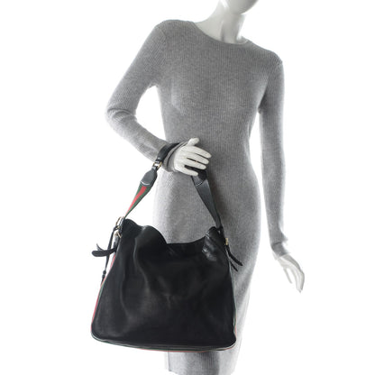 Gucci Pebbled Calfskin Medium Heritage Shoulder Bag Black 2 of 7