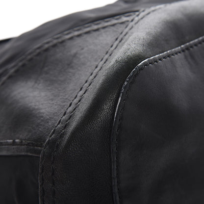 Prada Calfskin Tessuto Nylon Large Easy Fold Over Satchel Black 9 of 11