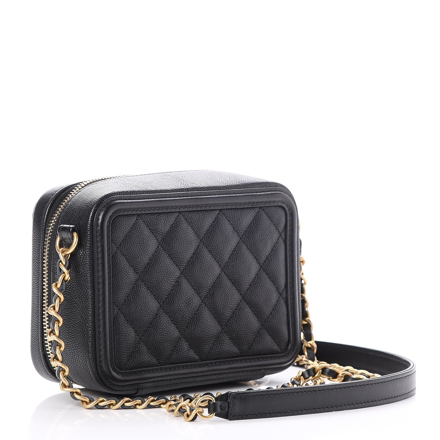 Chanel Caviar Quilted CC Filigree Vanity Clutch With Chain Black 3 of 8