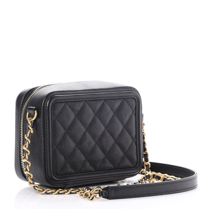 Chanel Caviar Quilted CC Filigree Vanity Clutch With Chain Black 3 of 8