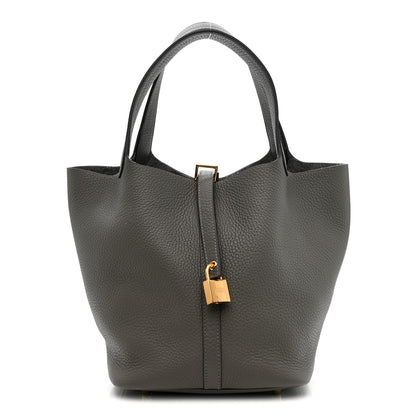 Hermes Taurillon Clemence Picotin Lock 22 MM Etain 1 of 10